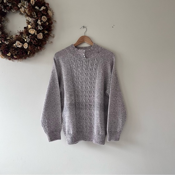 Karen Scott | Marl Pink Blush Knit Mockneck Sweater - Picture 1 of 3